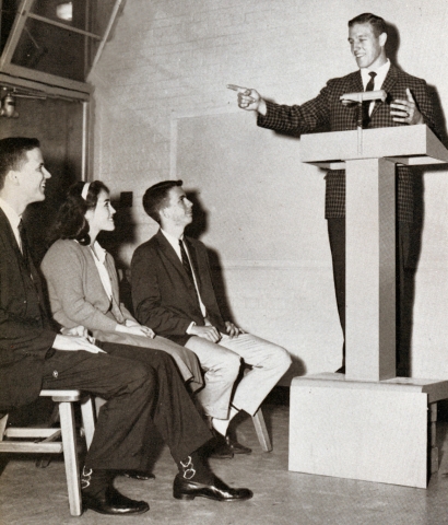 CLASS OFFICERS 1960-1961: David Rawson, President; Linda Folk, Secretary; Vernon Anderson, Treasurer; Larry Williamson, Vice President